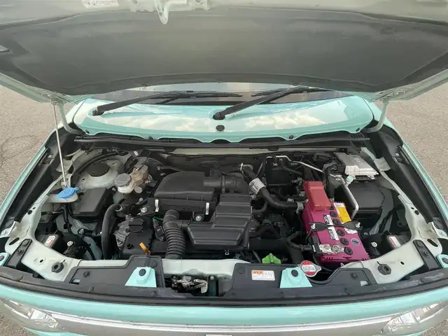 スズキ ラパン X 群馬県 2018(平30)年 6万km フレンチミントパールメタリック スズキセーフティーサポート/・衝突軽減ブレーキ/・横滑り防止/・オートライト/社外７インチナビ/・AM/FM/Bluetooth/・CD/DVD/MSV/・フルセグTV/CD/バックカメラ/LEDヘッドライト/運転席シートヒーター/純正ドアバイザー/純正14インチアルミホイール/プッシュスタート/スマートキー