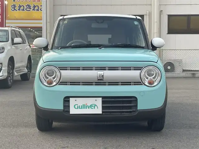 スズキ ラパン X 群馬県 2018(平30)年 6万km フレンチミントパールメタリック スズキセーフティーサポート/・衝突軽減ブレーキ/・横滑り防止/・オートライト/社外７インチナビ/・AM/FM/Bluetooth/・CD/DVD/MSV/・フルセグTV/CD/バックカメラ/LEDヘッドライト/運転席シートヒーター/純正ドアバイザー/純正14インチアルミホイール/プッシュスタート/スマートキー