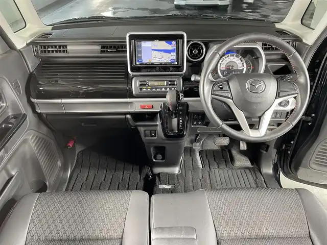 マツダ フレアワゴン カスタムスタイル ハイブリッド XS 広島県 2018(平30)年 4.5万km ブルーイッシュブラックパール3 禁煙/レーダーブレーキサポート/純正ナビ/CD/ワンセグTV/両側パワースライドドア /ハーフレザー調シート/シートヒーター /LEDオートライト/ビルトインETC/レーンキープ/コーナーセンサー /純正アルミホイール/スマートキー/スペアキー /プッシュスタート /純正フロアマット