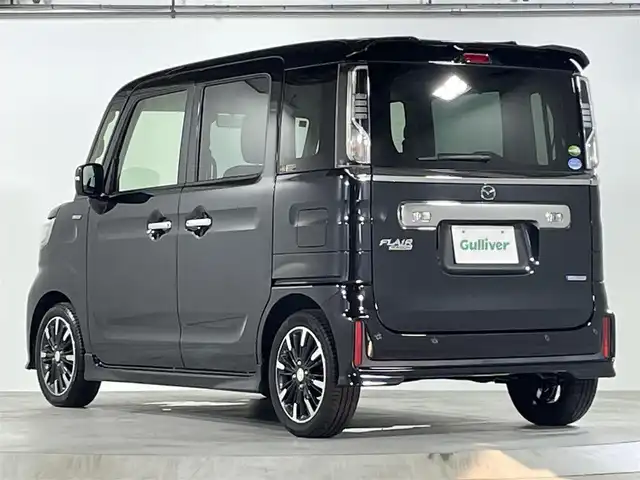 マツダ フレアワゴン カスタムスタイル ハイブリッド XS 広島県 2018(平30)年 4.5万km ブルーイッシュブラックパール3 禁煙/レーダーブレーキサポート/純正ナビ/CD/ワンセグTV/両側パワースライドドア /ハーフレザー調シート/シートヒーター /LEDオートライト/ビルトインETC/レーンキープ/コーナーセンサー /純正アルミホイール/スマートキー/スペアキー /プッシュスタート /純正フロアマット