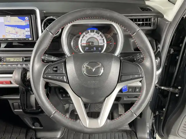 マツダ フレアワゴン カスタムスタイル ハイブリッド XS 広島県 2018(平30)年 4.5万km ブルーイッシュブラックパール3 禁煙/レーダーブレーキサポート/純正ナビ/CD/ワンセグTV/両側パワースライドドア /ハーフレザー調シート/シートヒーター /LEDオートライト/ビルトインETC/レーンキープ/コーナーセンサー /純正アルミホイール/スマートキー/スペアキー /プッシュスタート /純正フロアマット