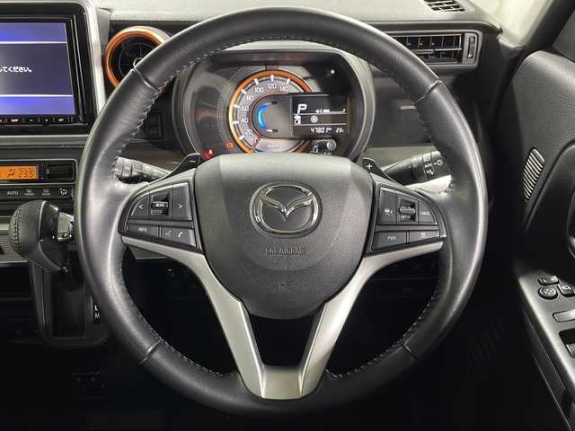 マツダ フレアワゴンタフスタイル ハイブリッドXT 広島県 2021(令3)年 4.8万km ライトブルー 純正８型ナビ/全周囲カメラ/両側パワースライドドア/シートヒーター/レーダークルーズコントロール/ドラレコ(前後)/ＥＴＣ/ヘッドアップディスプレイ/コーナーセンサー/オートハイビーム/衝突軽減/LEDヘッドライト/エアバッグ(運転席/助手席/カーテン)