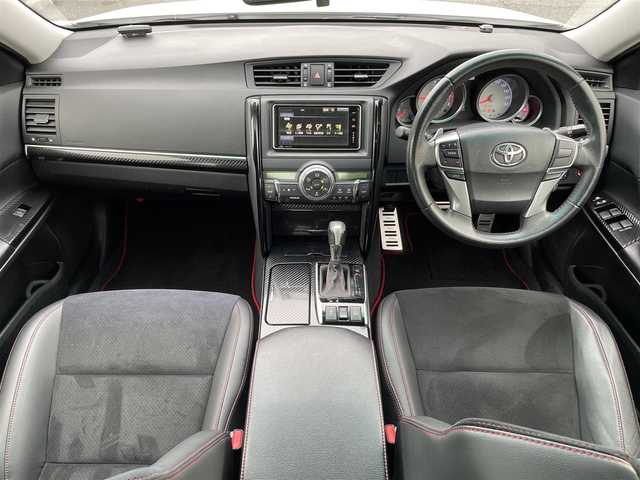 トヨタ マークＸ 250G Sパッケージ G’s 三重県 2013(平25)年 7.2万km ホワイトパールクリスタルシャイン 登録時71250km/禁煙車/ハーフレザーシート/純正ナビ/（AM/FM/TV/Bluetooth）/フルセグTV/バックカメラ/ビルトインETC/ステアリングスイッチ/オートライト/パドルシフト/クルーズコントロール/プッシュスタート/純正アルミ