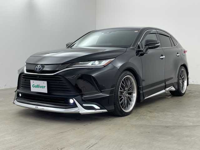 トヨタ ハリアー ハイブリッド Z 兵庫県 2023(令5)年 3.5万km ブラック ・モデリスタエアロ/・JBLサウンドシステム/・トヨタセーフティーセンス/・プリクラッシュセーフティ/・レーントレーシングアシスト/・リヤクロストラフィックアラート/・パーキングサポートブレーキ/・ロードサインアシスト/・BSM/・先行車発進お知らせ/・クリアランスソナー/・レーダークルーズコントロール/・オートマチックハイビーム/・純正12.3インチナビ＆フルセグ＆BT＆USB/・バックカメラ/・サイドカメラ/・デジタルインナーミラー（録画機能付き）/・ビルトインETC/・運転席パワーシート/・電動パーキングブレーキ/・オートホールド/・スマートキー/・スペアキー/・プッシュスタート/・ヘッドアップディスプレイ/・LEDヘッドライト/・フォグ/・オートライト/・フロアマット/・W＋サイドエアバッグ/・カーテンエアバック/・BLITZ車高調/・社外21インチアルミホール