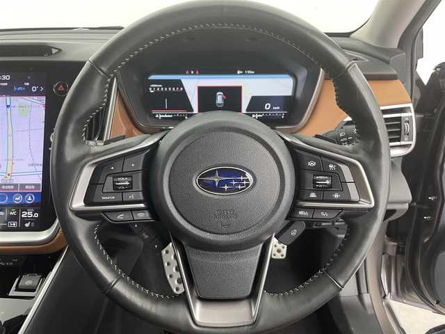 スバル アウトバック リミテッドEX 富山県 2022(令4)年 6.3万km ガンＭ 純正11.6型ナビ（AM/FM/USB/AUX/AppleCarplay/AndroidAuto/フルセグTV/Harman/kardonサウンド/アラウンドビューモニター/電動パノラマルーフ/社外AW付き冬タイヤ積込（2022年製残7mm）/アイサイトX搭載/プリクラッシュブレーキ/エマージェンシーレーンキープアシスト/アダプティブクルーズコントロール/オートマチックハイビーム/LEDヘッドライト/クリアランスソナー/ナッパーレザーシート/全席シートヒーター/ステアリングヒーター/電動リアゲート/ハンズフリーオープンパワーリアゲート/ドライブレコーダー/ETC/スマートキー×２/純正フロアマット/取扱説明書/保証書