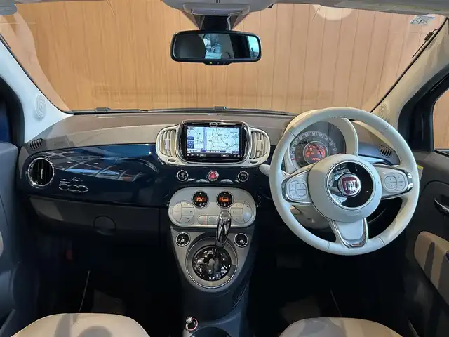 フィアット ５００ マーレブル 宮城県 2017(平29)年 1.6万km 青 限定車専用色：エピックブルー/ワンオーナー/ガラスルーフ/カロッツェリア製メモリナビ/フルセグTV/Bluetooth機能/バックカメラ/バックセンサー/ポルトローナ・フラウ製ブラウンレザーシート/純正15インチAW/キセノンヘッドライト/ETC車載器/キーレスキー
