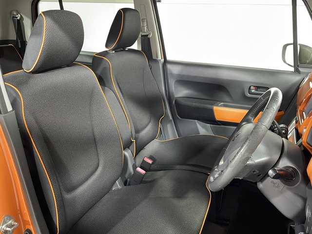 スズキ ハスラー X ターボ 広島県 2015(平27)年 1.9万km パッションオレンジマイカ/スペリアホワイト 社外ナビ/衝突軽減ブレーキ/シートヒーター/HIDヘッドライト/オートライト/スマートキー/ETC/ドライブレコーダー/純正15インチAW/フォグランプ/アイドリングストップ/横滑り防止装置