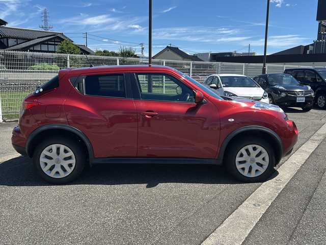 日産 ジューク 15RX 富山県 2010(平22)年 10万km ラディアントレッド ワンオーナー/スマートキー/純正メモリーナビ(HS310DW)/DVD/BT/フルセグTV/プッシュスタート/電動格納ミラー/ETC/純正フロアマット/保証書/スペアキー