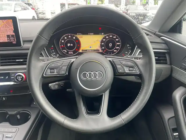 アウディ Ａ５ SB 40TFSIスポーツ 山梨県 2020(令2)年 4万km グレイシアホワイトメタリック 純正HDDナビ/（CD/DVD/SD/AUX/USB/BT/フルセグTV）/全周囲カメラ/アダプティブクルーズコントロール/エフィシエンシアシスト/Audiプレセンス/Audiサイドアシスト/Audiアクティブレーンアシスト/黒革シート/前席パワーシート/前席シートヒーター/バーチャルコックピッド/マトリクスLEDヘッドライト/AUTOライト/オートハイビーム/ETC2.0/電動リアゲート/コーナーセンサー/プッシュスタート/スマートキー/取扱説明書/スペアキー