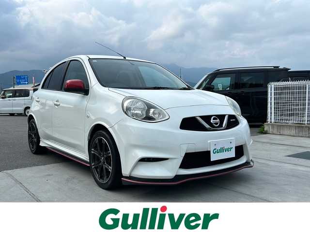 日産 マーチ ニスモ 山梨県 2015(平27)年 5.9万km 白 純正ナビ/TV/CD/DVD/BT/ipod/AUX/バックカメラ/純正エアロ/純正アルミホイール/純正フロアマット/ETC/スマートキー/プッシュスタート/パワーウインドウ