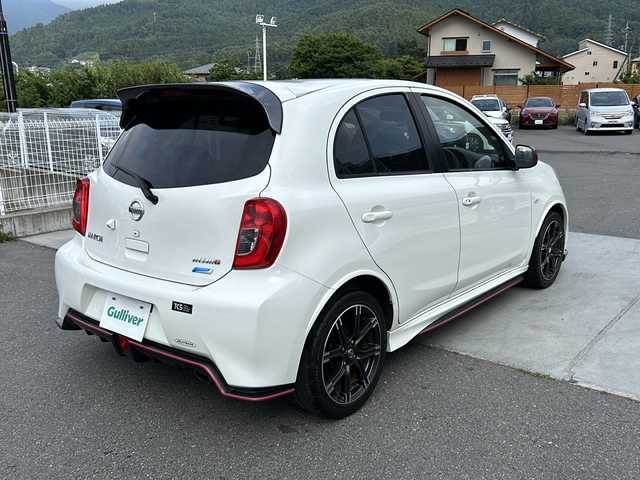 日産 マーチ ニスモ 山梨県 2015(平27)年 5.9万km 白 純正ナビ/TV/CD/DVD/BT/ipod/AUX/バックカメラ/純正エアロ/純正アルミホイール/純正フロアマット/ETC/スマートキー/プッシュスタート/パワーウインドウ