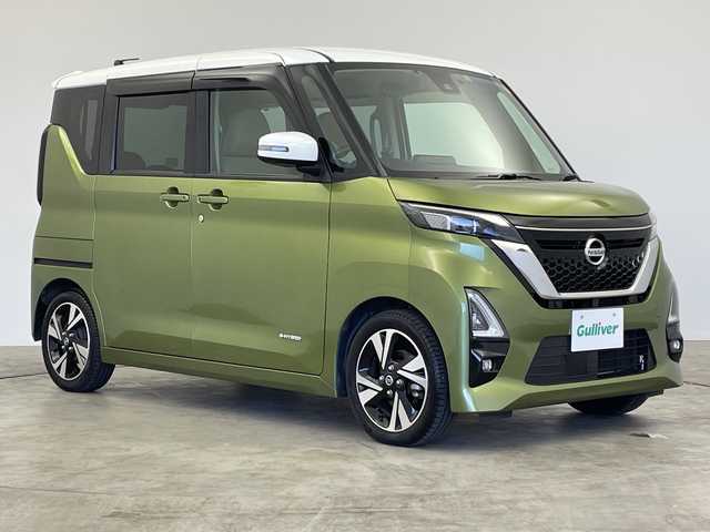 日産 ルークス HWS Gターボ プロパイロットED 群馬県 2023(令5)年 3.1万km ホワイトソリッド/プレミアムオリーブM 禁煙車　プロパイロット　純正９インチナビ　全方位カメラ　レーンアシスト　コーナーセンサー　両側パワースライドドア　アイドリングストップ　電動パーキング　スマートキー　プッシュスタート　オートライト