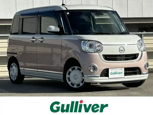 ダイハツ ムーヴ キャンバス G ブラックインテリア リミテッド SAⅢ 静岡県 2019(平31)年 4.2万km パールホワイトⅢ/ライトローズマイカメタリックⅡ 2トーン スマートアシストIII/・衝突回避支援ブレーキ機能/・衝突警報機能/・誤発進抑制機能(前方＋後方)/・車線逸脱警報機能/・先行車発進お知らせ機能/・オートハイビーム/純正8インチナビ/FM/AM/CD/DVD/Bluetooth/SD/両側パワースライドドア/フルセグTV/パノラマモニター/ETC/ドライブレコーダー/フロントガラス熱線/D席シートヒーター/LEDヘッドライト/オートライト