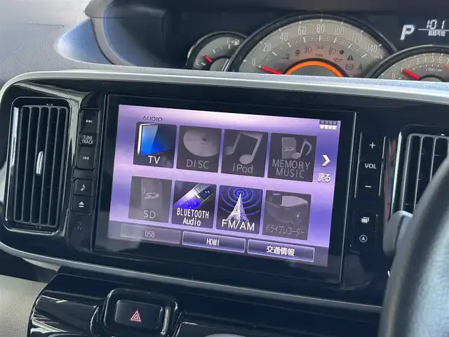 ダイハツ ムーヴ キャンバス G ブラックインテリア リミテッド SAⅢ 静岡県 2019(平31)年 4.2万km パールホワイトⅢ/ライトローズマイカメタリックⅡ 2トーン スマートアシストIII/・衝突回避支援ブレーキ機能/・衝突警報機能/・誤発進抑制機能(前方＋後方)/・車線逸脱警報機能/・先行車発進お知らせ機能/・オートハイビーム/純正8インチナビ/FM/AM/CD/DVD/Bluetooth/SD/両側パワースライドドア/フルセグTV/パノラマモニター/ETC/ドライブレコーダー/フロントガラス熱線/D席シートヒーター/LEDヘッドライト/オートライト