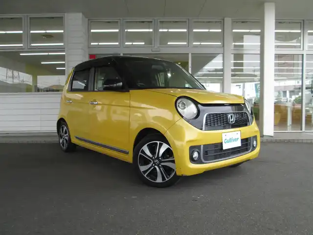 ホンダ Ｎ ＯＮＥ プレミアム ツアラー Lパッケージ 千葉県 2013(平25)年 10.7万km プレミアムイエローパールⅡ ツートンカラースタイル(黄×黒)/純正ナビ、ワンセグTV/バックカメラ/純正オーディオ【DVD/CD/SD】/HIDヘッドライト&ハロゲンフォグ/クルーズコントロール/パドルシフト付き革巻きステアリング/ナビ連動ステアリングスイッチ/社外ツィーター/ETC、スペアキー/取扱説明書/ナビ取扱説明書/整備記録簿(H26/R1/2/3/4/5)