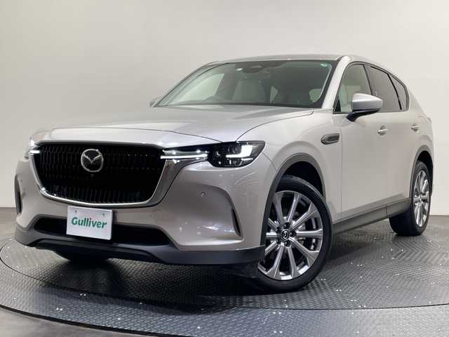 マツダ ＣＸ－６０ 25S エクスクルーシブモード 愛媛県 2023(令5)年 2万km プラチナクォーツメタリック １２．３型ナビ/フルセグ／Ｂｌｕｅｔｏｏｔｈ／ａｐｐｌｅｃａｒｐｌａｙ／ａｎｄｒｏｉｄａｕｔｏ/全方位カメラ/衝突軽減ブレーキ/レーダークルーズコントロール/電動リアゲート/前後ドライブレコーダー/前後コーナーセンサー/オートマチックハイビーム/DN席パワーシート/シートヒーター/レザーシート/ブラインドスポットモニター