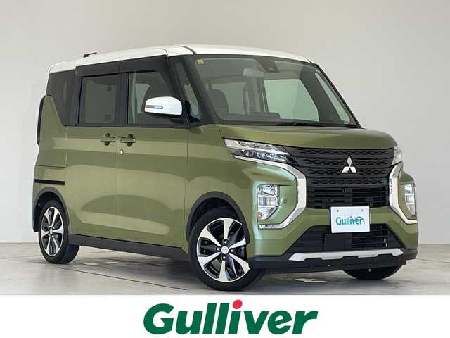 三菱 ｅＫクロススペース G 愛知県 2020(令2)年 4.5万km Ｄグリーン 純正9型ナビ ＳＤカードなし/バックカメラ/衝突軽減システム/ハンズフリースライドドア/シートヒーター/片側パワースライド/アイドリングストップ/横滑り防止装置/ステアリングスイッチ/スマートキー/プッシュスタート
