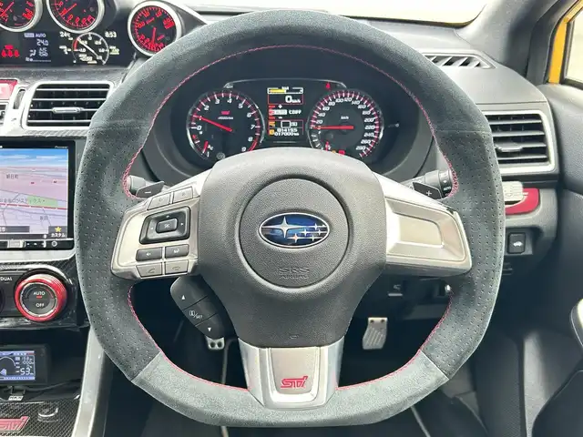 スバル ＷＲＸ ＳＴＩ S207 NBR チャレンジP イエローE 群馬県 2016(平28)年 1.7万km サンライズイエロー 100台限定車/社外ナビ(AM/FM/BT/SD/USB)/バックカメラ/ブラインドスポットモニター/前方ドラレコ/ステアリングリモコン/純正フロアマット/前席シートヒーター/横滑り防止/ETC/専用ドライカーボン製リアスポイラー/STI製RECAROフロントシート/HKSGT3タービン/HKSブローオフバルブ/HKSインタークーラー/HKSEVC/STI19インチアルミ/Defi追加メーター/社外エキマニ/スペアスマート/取扱説明書/記録簿