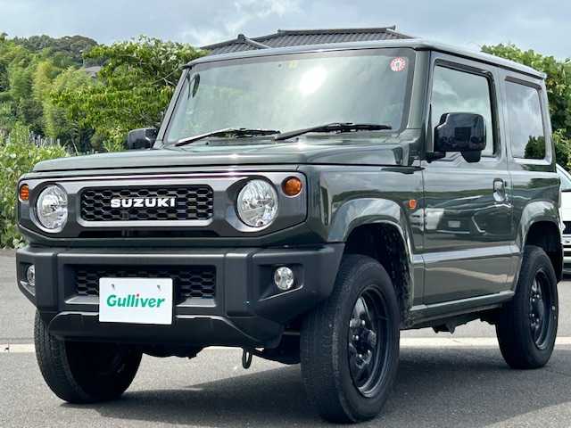 スズキ ジムニー XL 静岡県 2022(令4)年 2.3万km ジャングルグリーン ワンオーナー/社外ディスプレイオーディオ/Bluetooth/純正フロアマット/スマートキー/プッシュスタート/オートライト/アイドリングストップ/ETC