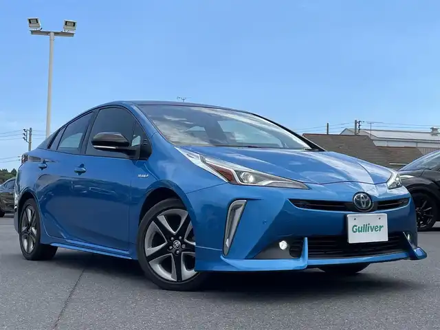 トヨタ プリウス Sツーリングセレクション 茨城県 2019(平31)年 4.9万km ブルーM 純正SDナビ/　　BT/CD/DVD/フルセグ/バックカメラ/アダプティブクルーズコントロール/LEDオートライト/オートマチックハイビーム/レザーシート/シートヒーター/純正17インチアルミホイール/コーナーセンサー/ETC2.0/スマートキー