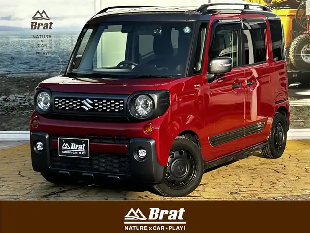 スズキ スペーシア ギア HYBRID XZターボ 道北・旭川 2019(令1)年 3.3万km フェニックスレッドパール/ガンメタリック2トーンルーフ カロッツェリア8インチナビ/全方位カメラ/フルセグTV/左右リア席モニター/両側電動スライドドア/前席シートヒーター/ヘッドアップディスプレイ/クルーズコントロール/ドライブレコーダー/プッシュスタート/スマートキー