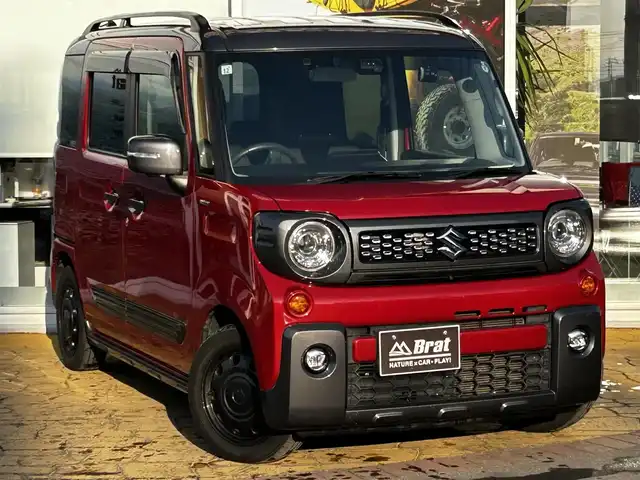 スズキ スペーシア ギア HYBRID XZターボ 道北・旭川 2019(令1)年 3.3万km フェニックスレッドパール/ガンメタリック2トーンルーフ カロッツェリア8インチナビ/全方位カメラ/フルセグTV/左右リア席モニター/両側電動スライドドア/前席シートヒーター/ヘッドアップディスプレイ/クルーズコントロール/ドライブレコーダー/プッシュスタート/スマートキー