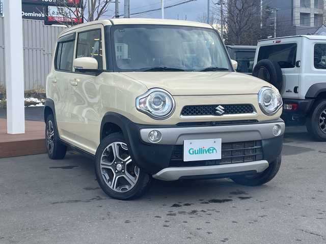 スズキ ハスラー X 道央・札幌 2017(平29)年 9.5万km シフォンアイボリーM ・４WD/・衝突軽減ブレーキ/・純正ナビ/　CD＆BT＆USB＆TV/・全方位カメラ/・バックカメラ/・サイドカメラ/・フロントカメラ/・ダウンヒルアシスト/・アイドリングストップ/・オートエアコン/・オートライト/・ミラーヒーター/・シートヒーター/・電動格納ミラー/・前方ドライブレコーダー/・ETC/・プッシュスタート/・スマートキー/・純正フロアマット/・ドアバイザー/・ウィンカーミラー/・フォグライト/・スペアキー