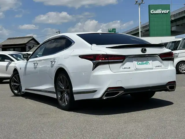 レクサス ＬＳ 500 Fスポーツ 愛知県 2018(平30)年 7.3万km ホワイトノーヴァガラスフレーク 〇ワンオーナー/〇ムーンルーフ/〇純正12.3インチナビ/〇フルセグTV/〇バックカメラ/〇パノラマモニター/〇マークレビンソン/〇ビルトインETC2.0/〇セーフティ＋A/〇レーダークルーズコントロール/〇プリクラッシュセーフティ/〇LEDヘッドランプ/〇オートライト/〇純正20インチアルミ/〇革巻きステアリング/〇パドルシフト/〇オートエアコン/〇革シート/〇シートヒーター/〇シートベンチレーション/〇パワーシート/〇電動サンシェード/〇パワートランク/〇スマートキー