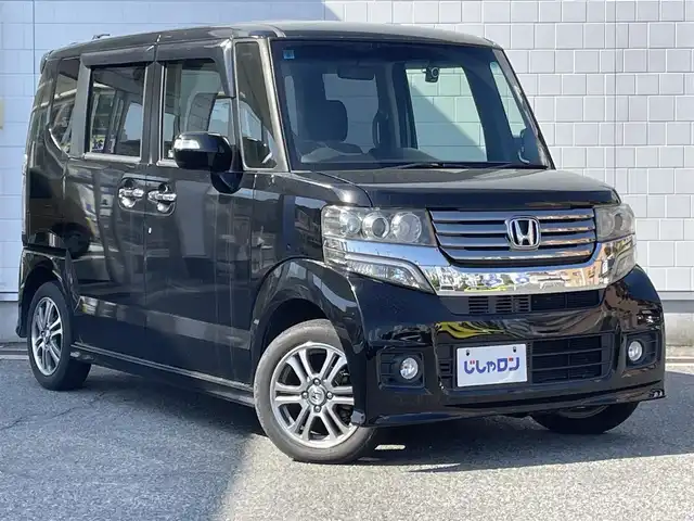 ホンダ Ｎ ＢＯＸ カスタム G Lパッケージ 兵庫県 2013(平25)年 8.8万km クリスタルブラックパール (株)IDOMが運営する【じしゃロン神戸名谷店】の自社ローン専用車両になりますこちらは現金またはオートローンご利用時の価格です。自社ローンご希望の方は別途その旨お申付け下さい/左パワースライド/スマートキー/ETC/バックカメラ/純正SDナビ/HIDヘッドライト/オートライト/電動格納ミラー/14インチ純正アルミ/オートエアコン/プッシュスタート/横滑り防止/フルセグTV/Bluetooth/ECONボタン/ドラレコ（F）