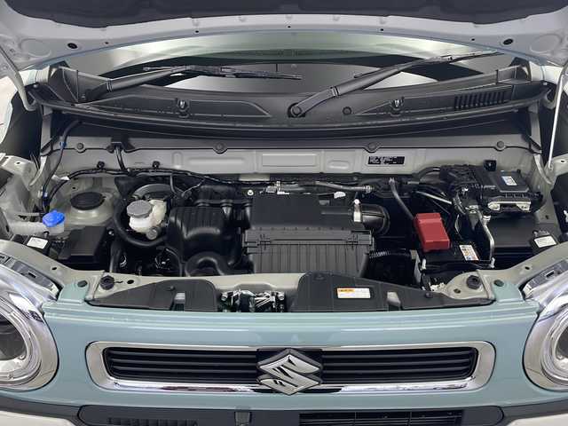 スズキ ハスラー HYBRID X 栃木県 2025(令7)年 0.1千km オフブルーメタリック/ソフトベージュメタリック 届出済未使用車/純正9インチナビ/　(BT/AM/FM/CD/DVD/フルセグ//　AppleCarPlay/AndroidAuto）/アラウンドビュー/スズキセーフティサポート/・衝突軽減システム/・パーキングサポートセンサー/・レーダークルーズコントロール/・車線逸脱防止/・横滑り防止/・標識認識/前席シートヒーター/ステアリングスイッチ/電動格納ミラー/純正アルミホイール/プッシュスタート/スマートキー/保証書/取扱説明書/スペアキー