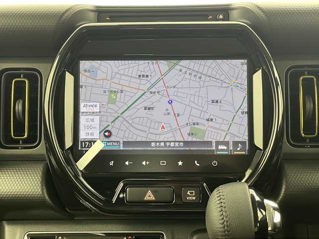 スズキ ハスラー HYBRID X 栃木県 2025(令7)年 0.1千km オフブルーメタリック/ソフトベージュメタリック 届出済未使用車/純正9インチナビ/　(BT/AM/FM/CD/DVD/フルセグ//　AppleCarPlay/AndroidAuto）/アラウンドビュー/スズキセーフティサポート/・衝突軽減システム/・パーキングサポートセンサー/・レーダークルーズコントロール/・車線逸脱防止/・横滑り防止/・標識認識/前席シートヒーター/ステアリングスイッチ/電動格納ミラー/純正アルミホイール/プッシュスタート/スマートキー/保証書/取扱説明書/スペアキー