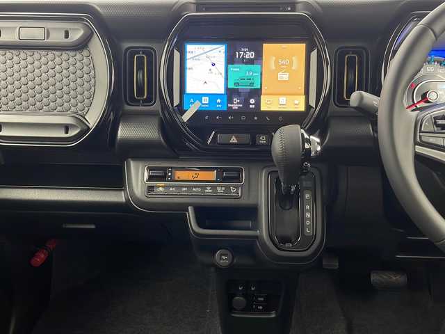 スズキ ハスラー HYBRID X 栃木県 2025(令7)年 0.1千km オフブルーメタリック/ソフトベージュメタリック 届出済未使用車/純正9インチナビ/　(BT/AM/FM/CD/DVD/フルセグ//　AppleCarPlay/AndroidAuto）/アラウンドビュー/スズキセーフティサポート/・衝突軽減システム/・パーキングサポートセンサー/・レーダークルーズコントロール/・車線逸脱防止/・横滑り防止/・標識認識/前席シートヒーター/ステアリングスイッチ/電動格納ミラー/純正アルミホイール/プッシュスタート/スマートキー/保証書/取扱説明書/スペアキー