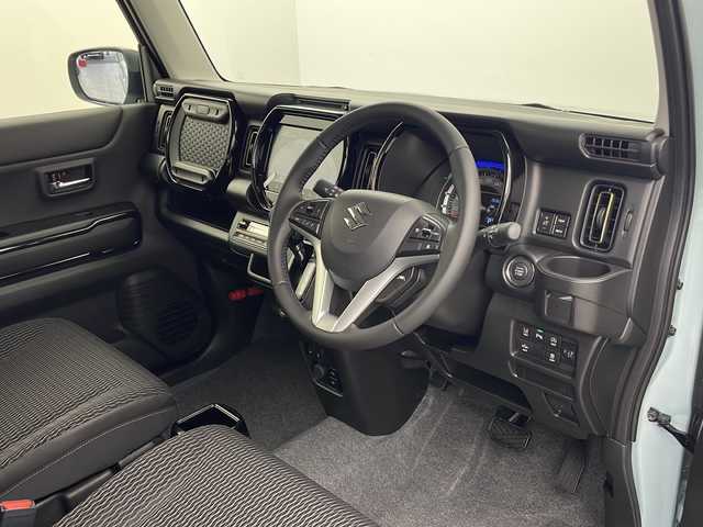 スズキ ハスラー HYBRID X 栃木県 2025(令7)年 0.1千km オフブルーメタリック/ソフトベージュメタリック 届出済未使用車/純正9インチナビ/　(BT/AM/FM/CD/DVD/フルセグ//　AppleCarPlay/AndroidAuto）/アラウンドビュー/スズキセーフティサポート/・衝突軽減システム/・パーキングサポートセンサー/・レーダークルーズコントロール/・車線逸脱防止/・横滑り防止/・標識認識/前席シートヒーター/ステアリングスイッチ/電動格納ミラー/純正アルミホイール/プッシュスタート/スマートキー/保証書/取扱説明書/スペアキー