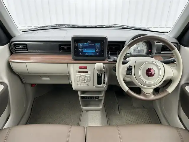 スズキ ラパン ＬＣ X 群馬県 2022(令4)年 2万km フォーンベージュメタリック/アーバンブラウン 2トーン ワンオーナー/純正ディスプレイオーディオ（FM/AM/Bluetooth/USB）/スズキセーフティサポート/・デュアルカメラブレーキサポート/・車線逸脱警報機能/バックカメラ/前席シートヒーター/ハーフレザーシート/プッシュスタート/ビルトインETC/革巻きステアリング/ステアリングスイッチ/アイドリングストップ/純正アルミホイール/純正フロアマット/LEDヘッドライト/ドアバイザー/２トーンルーフ/保証書/取扱説明書/スペアーキー１本