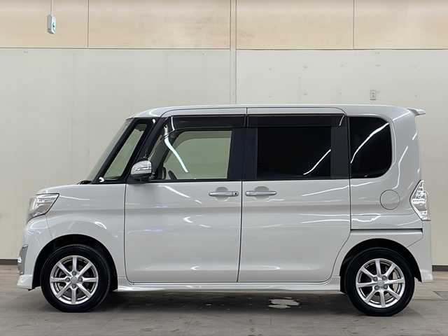 ダイハツ タント カスタム X SA 道央・札幌 2014(平26)年 8.7万km パールホワイトⅢ 純正8インチメモリーナビ/・Bluetooth/・フルセグTV/・バックカメラ/左側パワースライドドア/スマートキー/LEDヘッドライト/サイドエアバッグ
