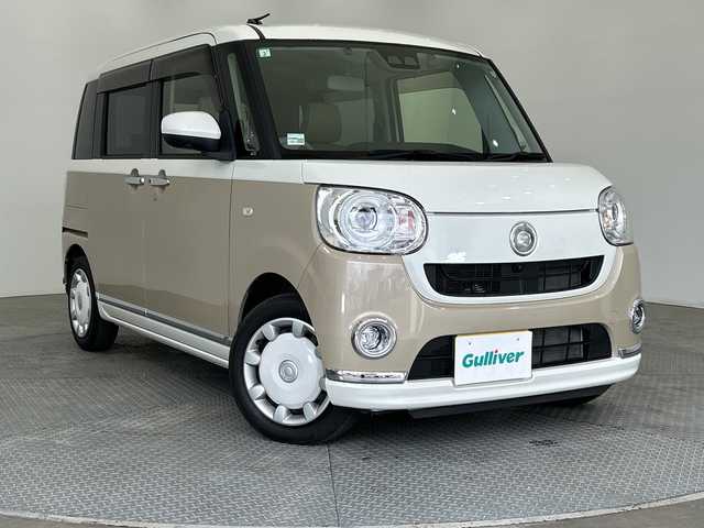 ダイハツ ムーヴ キャンバス G メイクアップ VS SAⅢ 栃木県 2021(令3)年 2.5万km パールホワイトⅢ/ナチュラルベージュマイカメタリック 2トーン 純正ナビ/(CD/DVD/フルセグTV/Bluetooth/USB)/バックカメラ/全方位カメラ/スマートアシスト/ETC/前方ドラレコ/両側パワースライドドア/シートヒーターD席　/2トーン　ベージュ/パーム/オートライト/LEDヘッドライト/横滑り防止機能/フォグランプ/スマートキー/プッシュスタート/アイドリングストップ/ステアリングスイッチ/電動格納ミラー/フロアマット