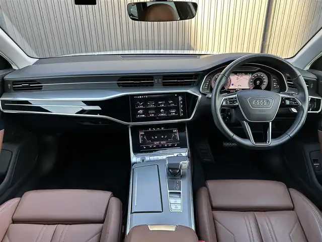 アウディ Ａ６ アバント 40TDIクワトロスポーツ 福島県 2021(令3)年 2.1万km 白 マトリクスLED/純正ナビ(USB/BT)/フルセグTV/茶レザーシート/シートヒーター/パワーシート/パワーバックドア/ワイアレスチャージャー/オートホールド/パドルシフト/ステアリングスイッチ/レインセンサー/純正18AW/純正フロアマット
