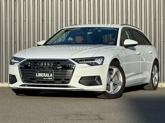 アウディ Ａ６ アバント 40TDIクワトロスポーツ 福島県 2021(令3)年 2.1万km 白 マトリクスLED/純正ナビ(USB/BT)/フルセグTV/茶レザーシート/シートヒーター/パワーシート/パワーバックドア/ワイアレスチャージャー/オートホールド/パドルシフト/ステアリングスイッチ/レインセンサー/純正18AW/純正フロアマット