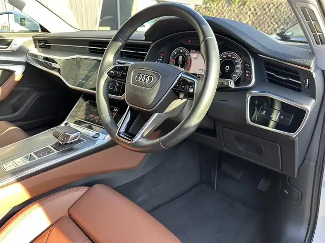 アウディ Ａ６ アバント 40TDIクワトロスポーツ 福島県 2021(令3)年 2.1万km 白 マトリクスLED/純正ナビ(USB/BT)/フルセグTV/茶レザーシート/シートヒーター/パワーシート/パワーバックドア/ワイアレスチャージャー/オートホールド/パドルシフト/ステアリングスイッチ/レインセンサー/純正18AW/純正フロアマット