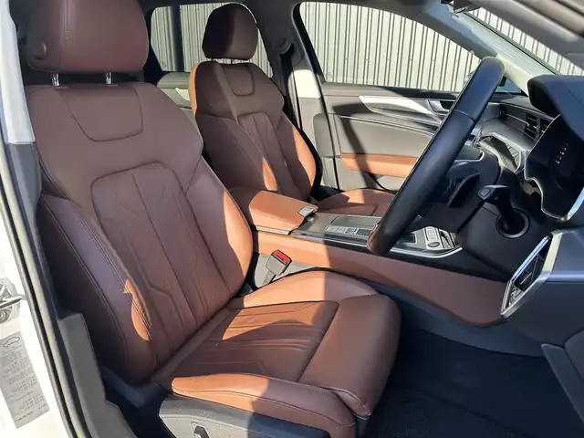 アウディ Ａ６ アバント 40TDIクワトロスポーツ 福島県 2021(令3)年 2.1万km 白 マトリクスLED/純正ナビ(USB/BT)/フルセグTV/茶レザーシート/シートヒーター/パワーシート/パワーバックドア/ワイアレスチャージャー/オートホールド/パドルシフト/ステアリングスイッチ/レインセンサー/純正18AW/純正フロアマット