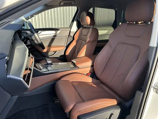 アウディ Ａ６ アバント 40TDIクワトロスポーツ 福島県 2021(令3)年 2.1万km 白 マトリクスLED/純正ナビ(USB/BT)/フルセグTV/茶レザーシート/シートヒーター/パワーシート/パワーバックドア/ワイアレスチャージャー/オートホールド/パドルシフト/ステアリングスイッチ/レインセンサー/純正18AW/純正フロアマット