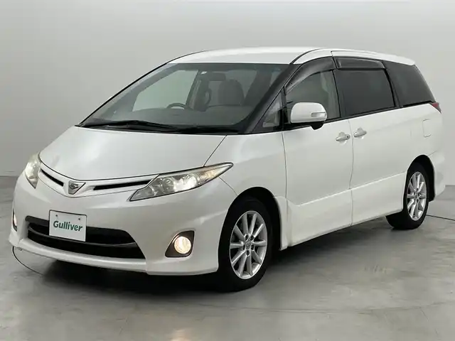 トヨタ エスティマ アエラス Gエディション 福岡県 2010(平22)年 7.1万km ホワイトパールクリスタルシャイン 純正ナビ（ＢＴ，フルセグＴＶ）　/Ｂカメラ　/ＥＴＣ　/クルーズコントロール　/ＭＴモード付き　/両側電動スライドドア　/ステアリングリモコン　/プッシュスタート　/フォグランプ　/オートライト　/電動格納式ドアミラー