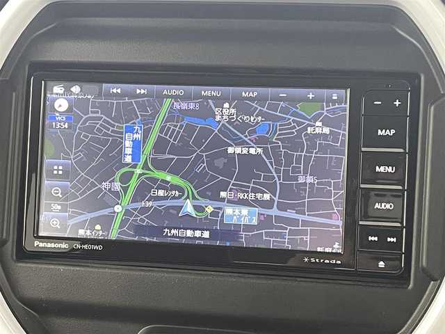 スズキ ハスラー HYBRID X 熊本県 2022(令4)年 0.9万km コーラルオレンジメタリック/ソフトベージュメタリック 社外ナビCN-HE01WD（ＣＤ・ＤＶＤ・フルセグ・ＢＴ・ＵＳＢ）/ＥＴＣ　/前席シートヒーター　/後ろのみコーナーセンサー　/スズキセーフティサポート/・衝突軽減ブレーキ/・デュアルカメラブレーキサポート/・後退時ブレーキサポート/・誤発進制御機能/・車線逸脱抑制機能/・ふらつき警報機能/・ハイビームアシスト/・標識認識機能/・先行車発進お知らせ機能/横滑り防止/アイドリングストップ/社外フロアマット/純正１５インチAW/オートライト/LEDヘッドライト/フォグライト/スマートキー/プッシュスタート/スペアキー1本