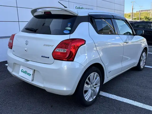 スズキ スイフト HYBRID ML 長崎県 2017(平29)年 5.1万km ピュアホワイトP ワンオーナー/純正メモリナビ/（CD/DVD/BT/フルセグ）/全方位カメラ/衝突軽減システム/レーンアシスト/レーダークルーズ/パドルシフト/ステアリングスイッチ/オートライト/前後ドライブレコーダー/D席シートヒーター/純正16インチAW