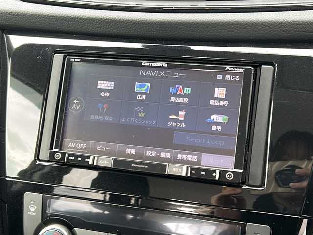 日産 エクストレイル 20Xi 広島県 2018(平30)年 4.3万km ダイヤモンドブラック 禁煙車/4WD/エマージェンシーブレーキ/車線逸脱警報/ハイビームアシスト/プロパイロット/BSW/コーナーセンサー/社外ナビ（AVIC-RZ802）/・フルセグ/CD/DVD/SD//アラウンドビューモニター/インテリジェントルームミラー/パワーバックドア/革巻きステアリング/オートライト/カプロンシート/電動パーキングブレーキ/オートホールド/LEDヘッドライト/フォグランプ/スマートキー/プッシュスタート/スペアキー/ETC/前後ドライブレコーダー/レーダー探知機/ドアバイザー/フロアマット/アルミ付きスタッドレスタイヤ車載/純正18インチアルミホール/Wエアバック