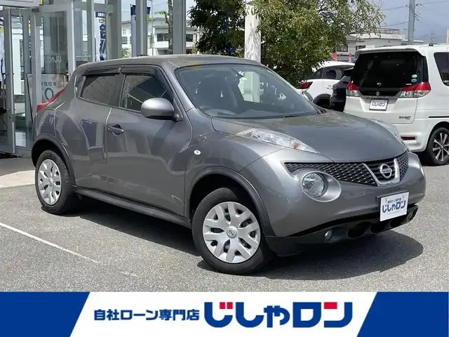 日産 ジューク 15RX タイプV 山梨県 2014(平26)年 9.4万km ダークメタルグレー (株)IDOMが運営する【じしゃロン甲府店】の自社ローン専用車両になります。/こちらは現金またはオートローンご利用時の価格です。自社ローンご希望の方は別途その旨お申付け下さい/スマートキー/純正ナビ・ワンセグＴＶ/ＣＤ・ＳＤ再生可能/ＥＴＣ/取説書