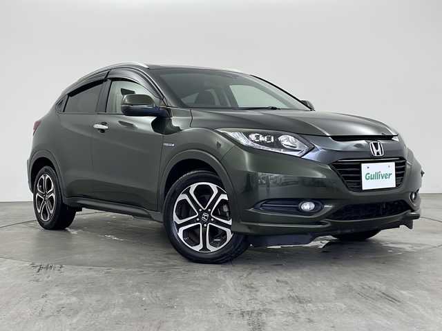ホンダ ヴェゼル ハイブリッド Z 兵庫県 2014(平26)年 5.4万km ミスティックグリーンパール ・純正ナビ/CD/DVD/USB/BT/フルセグ/HDMI/・バックカメラ/・ビルトインETC/・パドルシフト/・クルーズコントロール/・ハーフレザーシート/・コンフォートビューパッケージ/・前席シートヒーター/・純正17インチアルミホイール/・LEDライト/・スマートキー/・プッシュスタート/・純正フロアマット