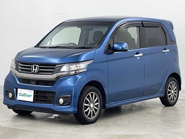 ホンダ Ｎ ＷＧＮ カスタム G Aパッケージ 道央・札幌 2014(平26)年 10.5万km ホライゾンターコイズパール ・4WD/・社外ディスプレイオーディオCD&DVD&USB/・クルーズコントロール/・純正フロアマット/・ドアミラーヒーター/・オートライト/・HIDヘッドライト/・フォグランプ/・ETC/・社外14インチAW付サマータイヤ積込/・スマートキー/・スペアキー/・横滑り防止