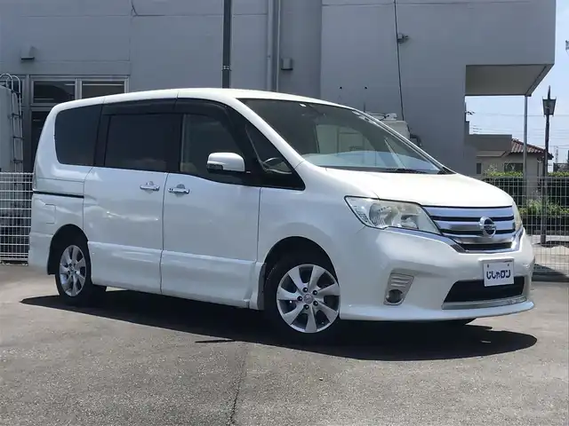 日産 セレナ ハイウェイスター Vセレクション 栃木県 2012(平24)年 8.7万km ブリリアントホワイトパール 株)IDOMが運営する【じしゃロン小山店】の自社ローン専用車両になります。こちらは現金またはオートローンご利用時の価格です。自社ローンご希望の方は別途その旨お申付け下さい//純正フルセグナビ/（CD/DVD/AM/FMラジオ）/(Bluetooth)/スマートキー/プッシュスタート/バックカメラ/ＥＴＣ/フリップダウンモニター/クルーズコントロール/両側パワースライドドア/ステアリングリモコン/電動格納ドアミラー/パワーウインドウ/防眩ミラー/オートライト