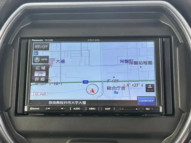 スズキ ハスラー Jスタイル 奈良県 2022(令4)年 4.5万km オフブルーメタリック/ガンメタリック2トーンルーフ デュアルカメラブレーキサポート　/社外ナビ　[CN-E330D]/地デジ　/車線逸脱警報　/クリアランスソナー　/ルーフレール　/社外ＥＴＣ　/前席シートヒーター　/ＬＥＤヘッドライト　/プッシュスタート　/純正１５インチＡＷ